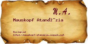 Mauskopf Atanázia névjegykártya